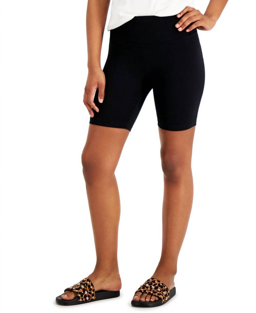 NEW I.N.C. INTERNATIONAL CONCEPTS women's solid bike shorts in black